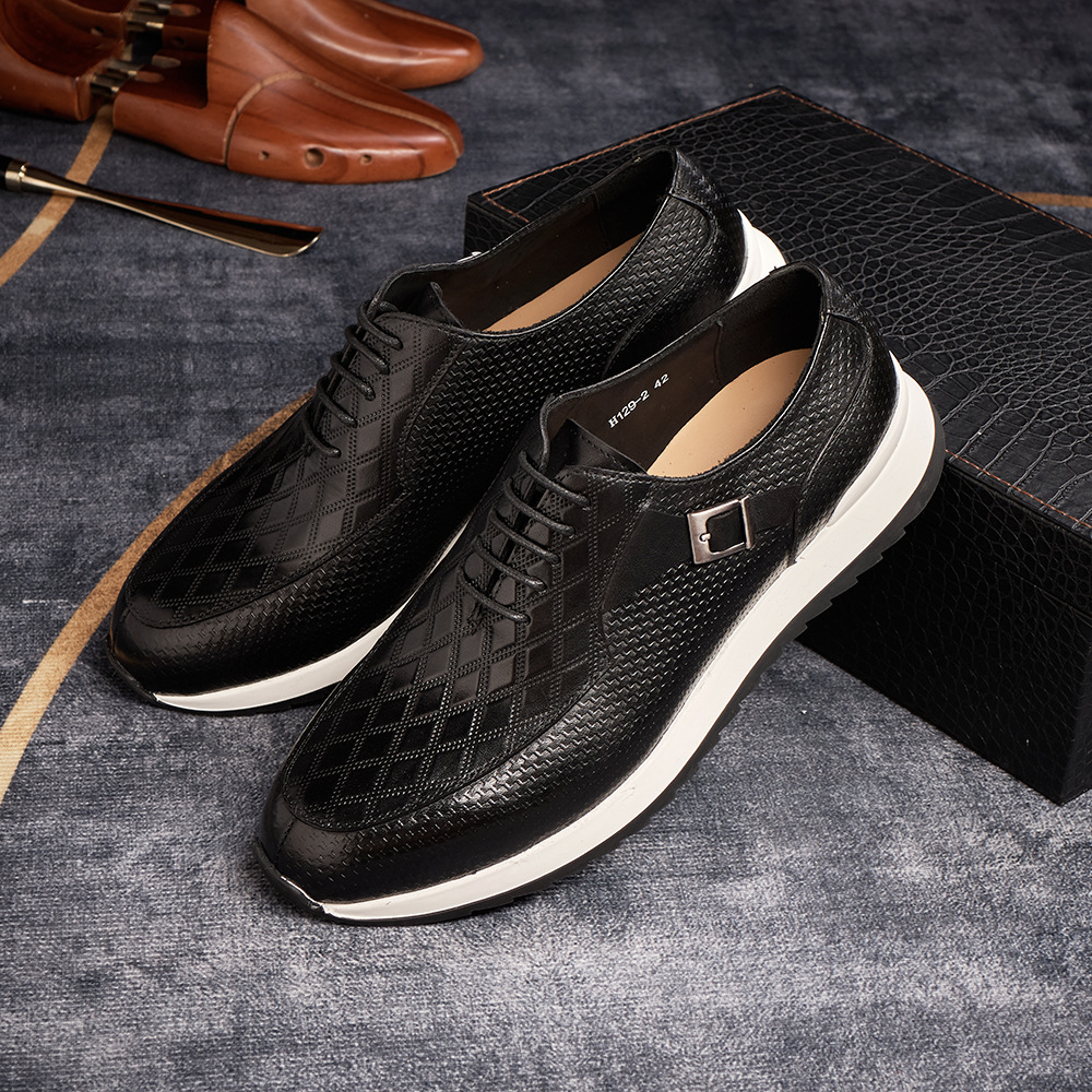 Mychonly Full-Grain Leather Microfiber Rubber Sneakers – Active Flex