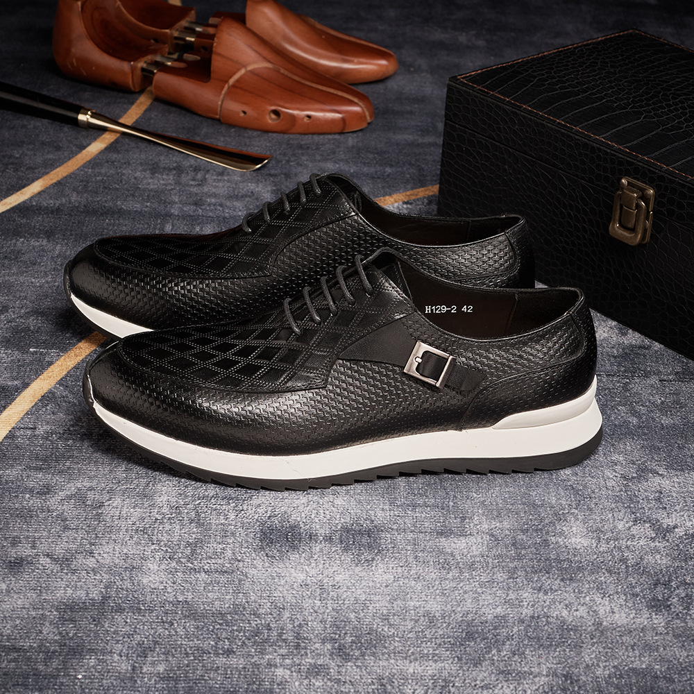 Mychonly Full-Grain Leather Microfiber Rubber Sneakers – Active Flex