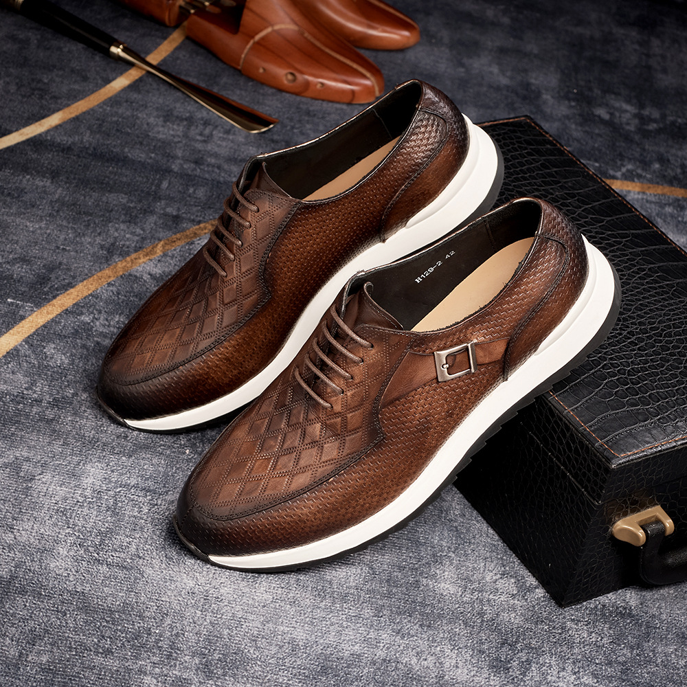 Mychonly Full-Grain Leather Microfiber Rubber Sneakers – Active Flex