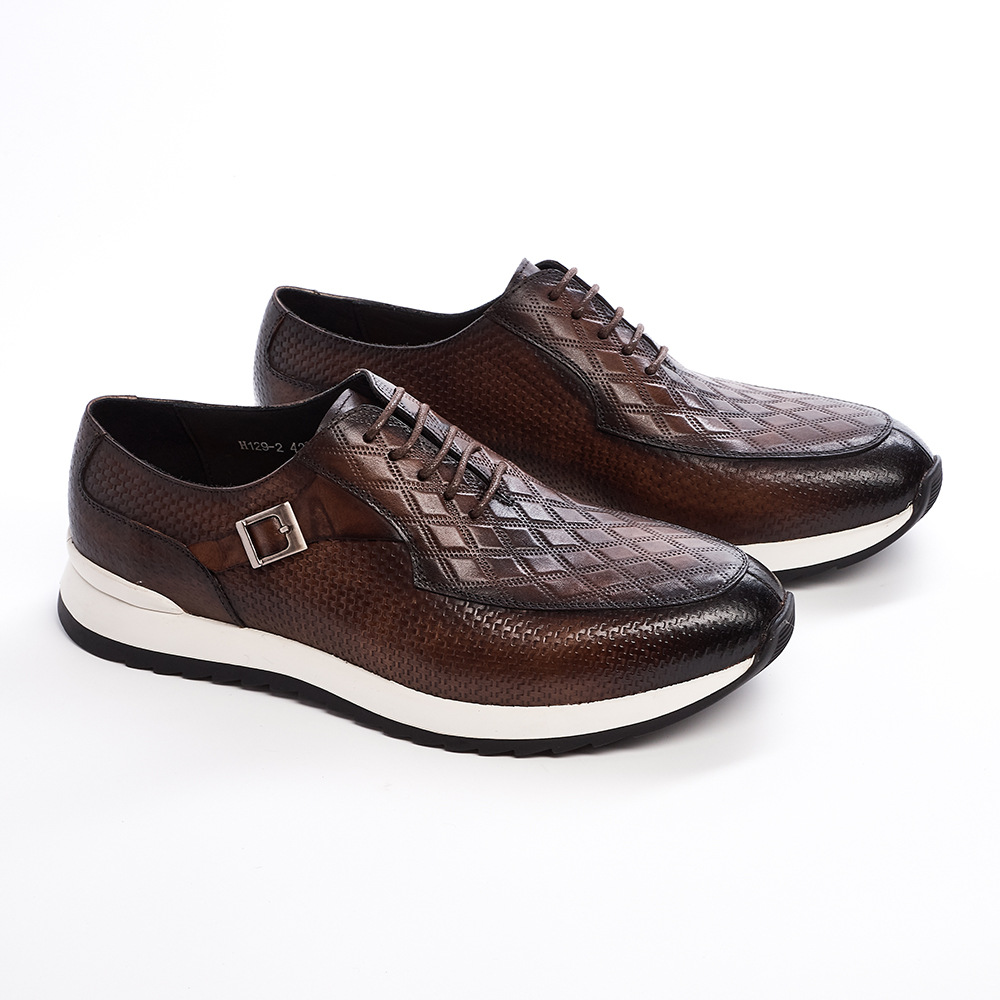 Mychonly Full-Grain Leather Microfiber Rubber Sneakers – Active Flex