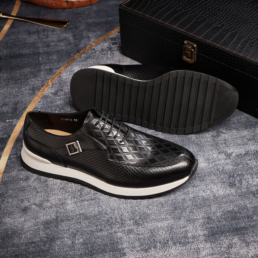 Mychonly Full-Grain Leather Microfiber Rubber Sneakers – Active Flex