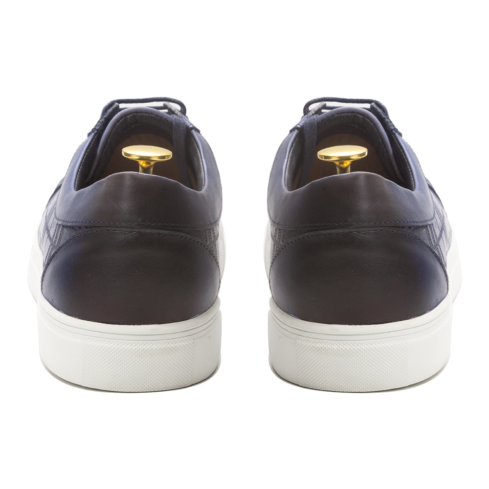 Mychonly Full-Grain Leather Microfiber Rubber Sneakers – Smart Casual