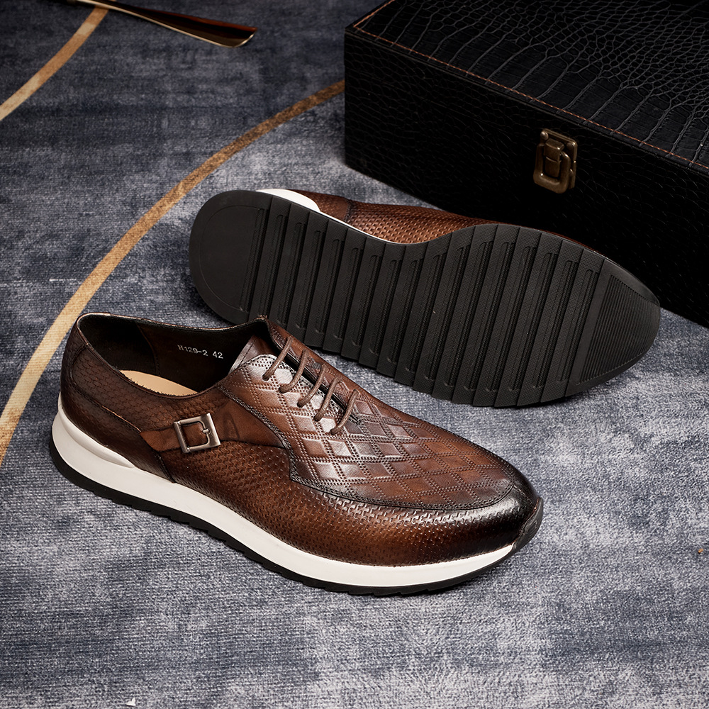 Mychonly Full-Grain Leather Microfiber Rubber Sneakers – Active Flex