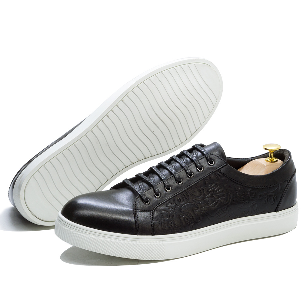 Mychonly Full-Grain Leather Microfiber Rubber Sneakers – Smart Casual