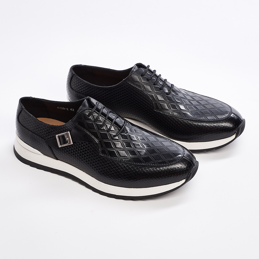 Mychonly Full-Grain Leather Microfiber Rubber Sneakers – Active Flex