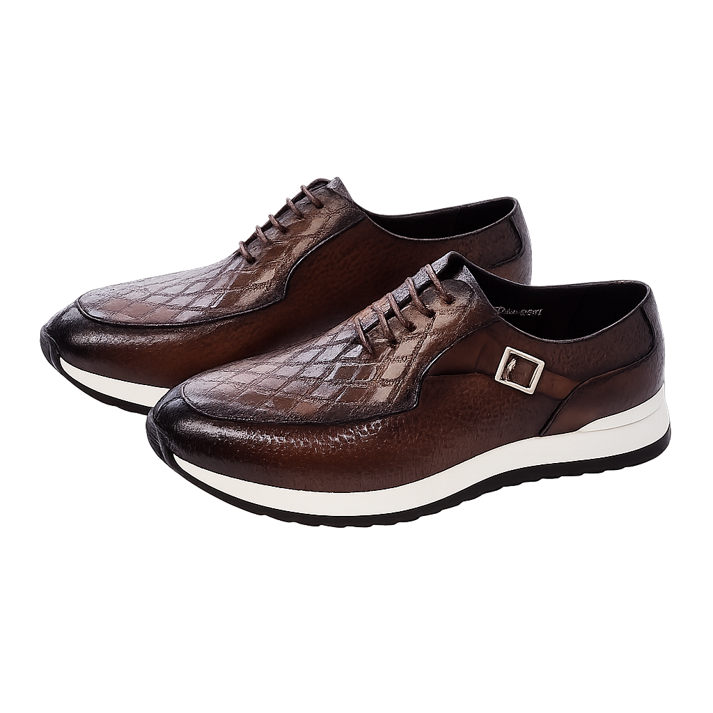 Mychonly Full-Grain Leather Microfiber Rubber Sneakers – Active Flex